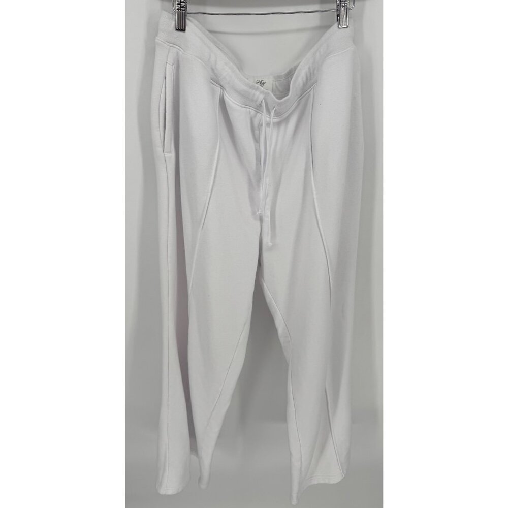 American Eagle Womens White Wide Leg  Jogger Sweatpants